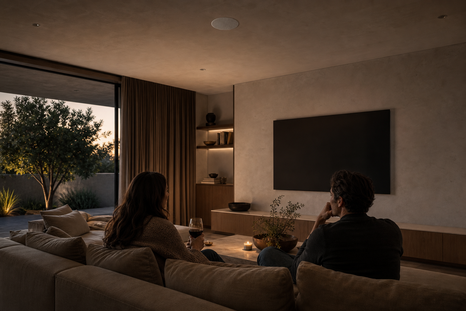 PRO-800 v2 8" frameless in-ceiling loudspeaker installed for Whole-home audio and Living spaces